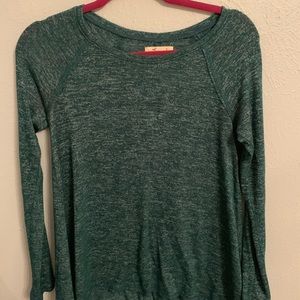forest green long sleeve knit top